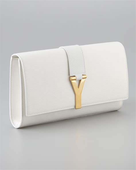 YSL white clutch